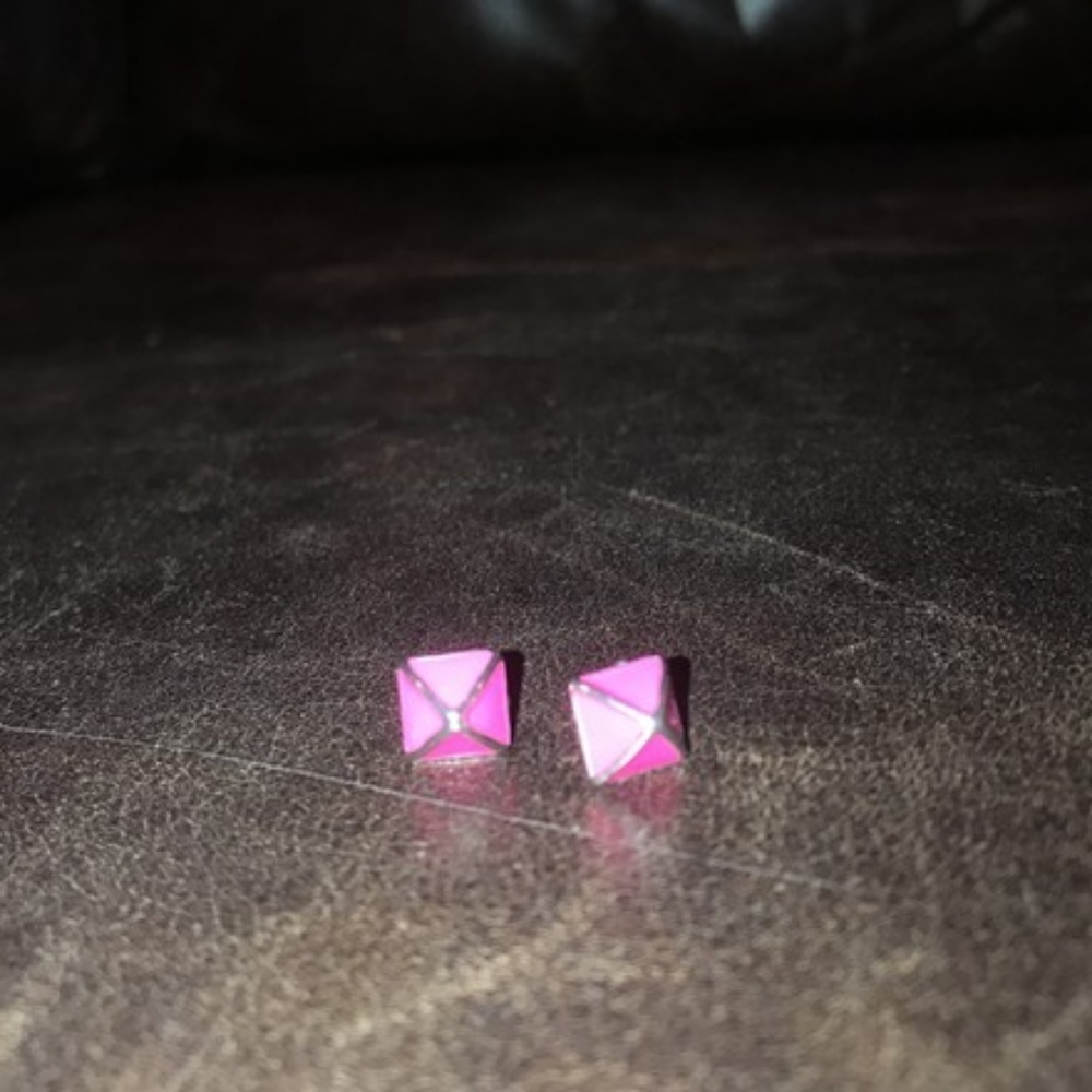 Rebecca Minkoff Pink Prism Pyramid Stud Earring